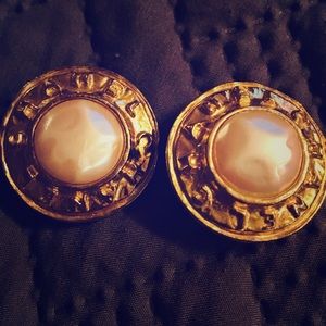 Vintage Chanel clip-on earrings.